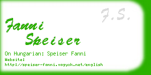 fanni speiser business card